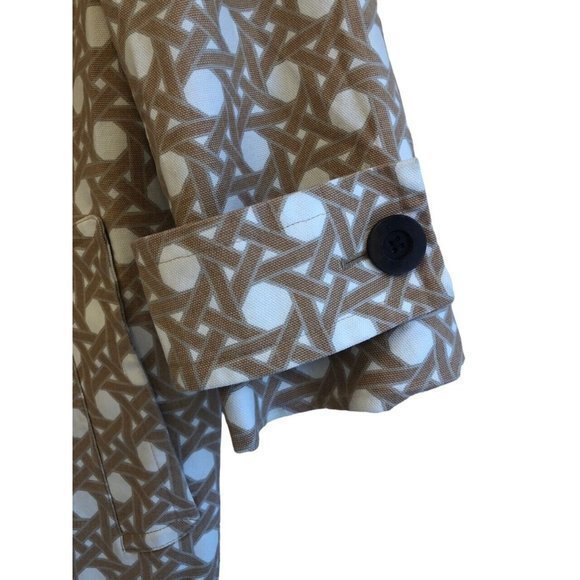 Talbots Womens Mode Geometric Spring / Summer Coat Size Large Tan & Cream‎ - Picture 5 of 7